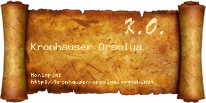 Kronhauser Orsolya névjegykártya